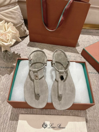 2025 Women LP Beige Suede Sandals LY00250