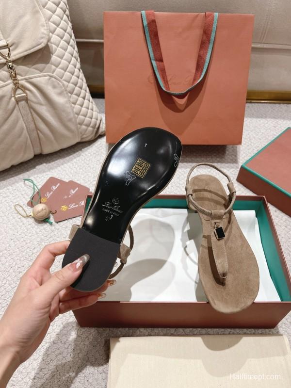 2025 Women LP Beige Suede Sandals LY00360