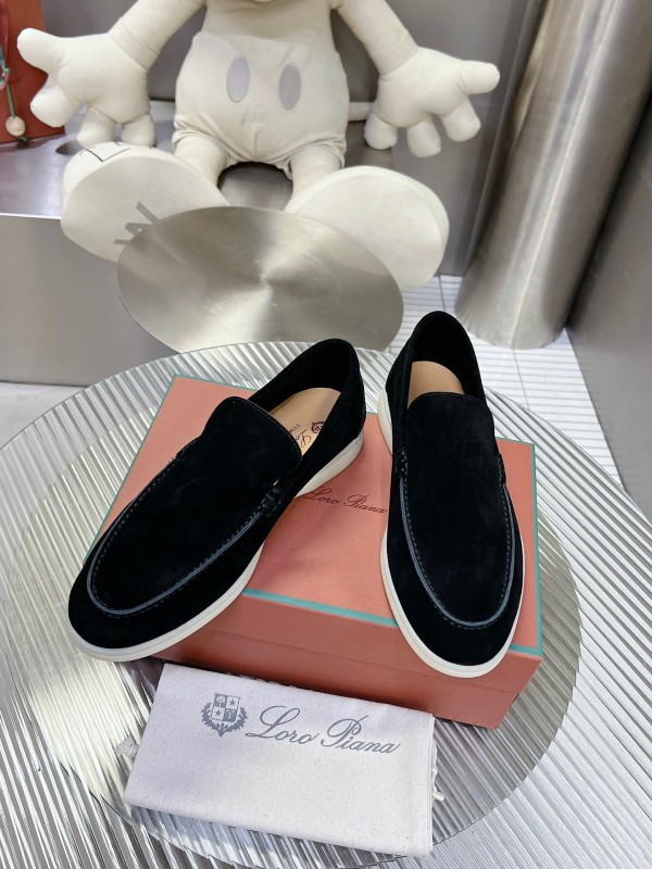 2025 Men LP Black Suede Loafers LY00260