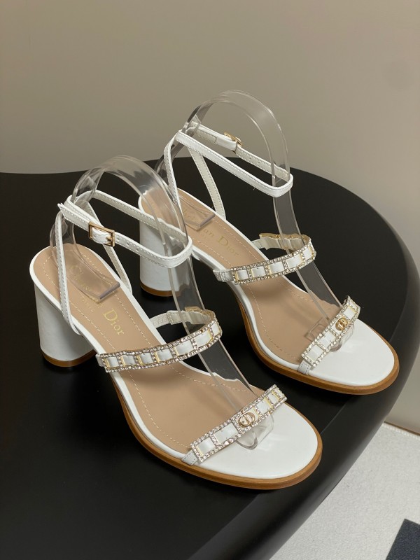 Dior D-lssime Heeled Sandals with Crystal Embellishments and Cross Straps - 2025SS