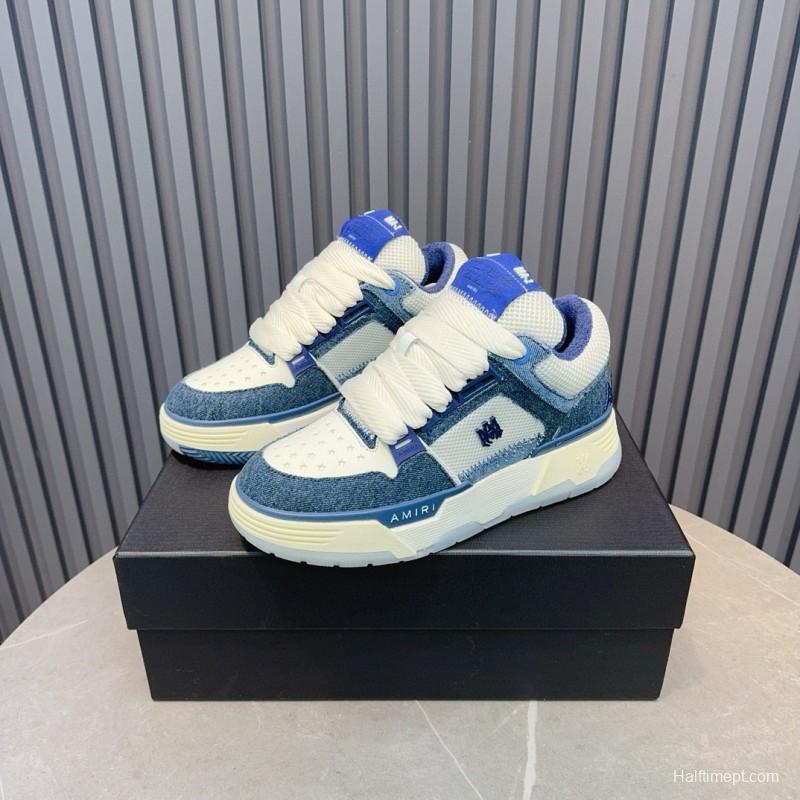 2024 Unisex Amiri blue white denim mesh sneakers MJ00360