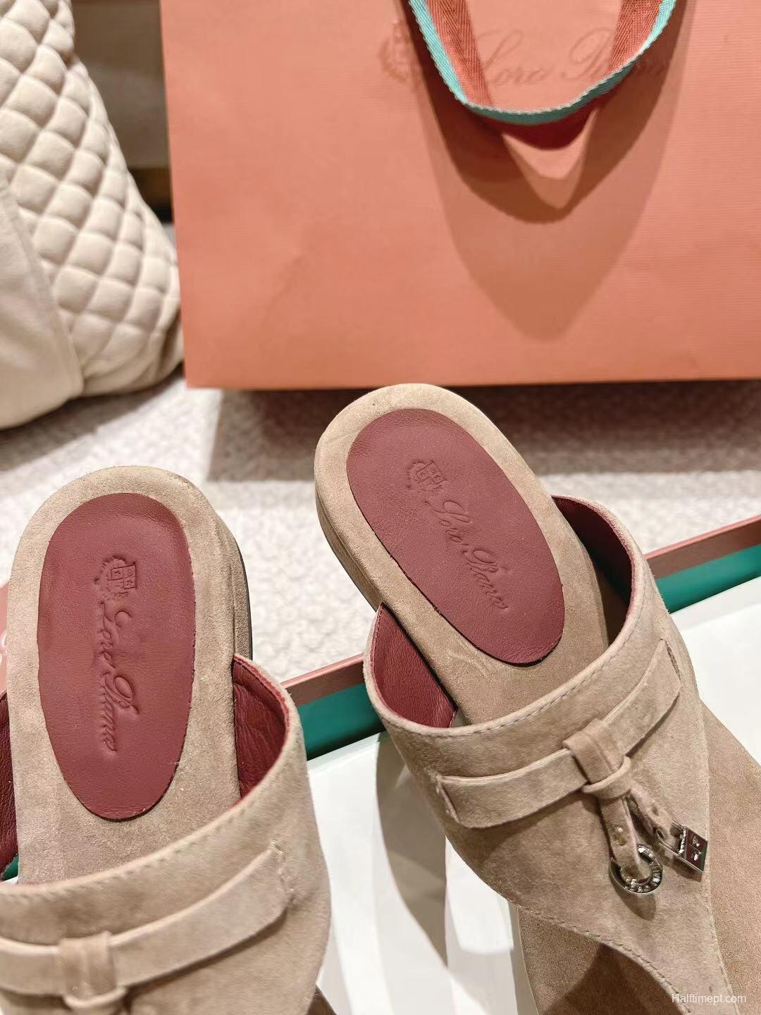 2025 Slippers Le Parmentier Brown Suede Slippers LY00250