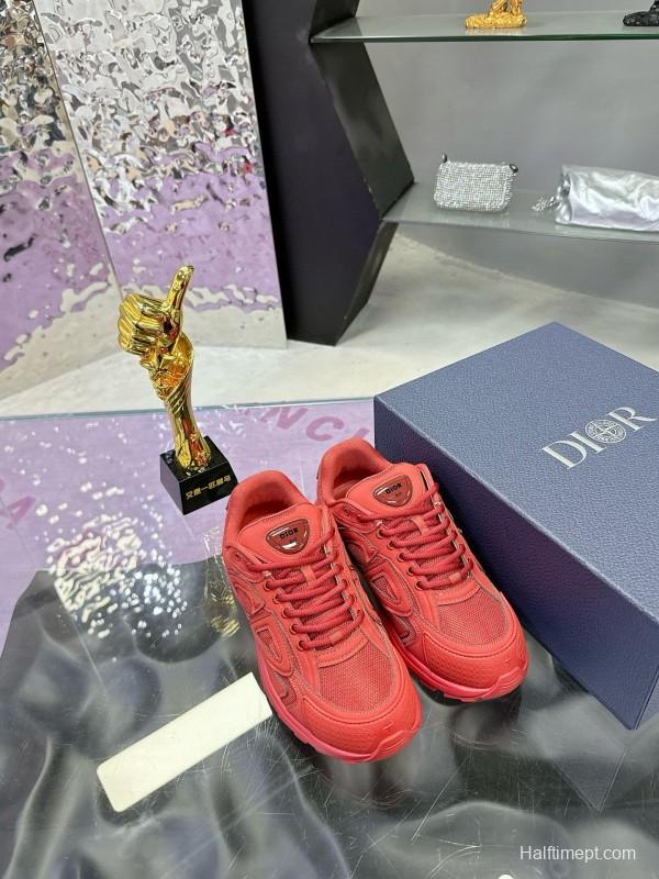 2024 Unisex Dior Red Mesh Technology Fabric B30 Sneakers Collaboration MJ00330
