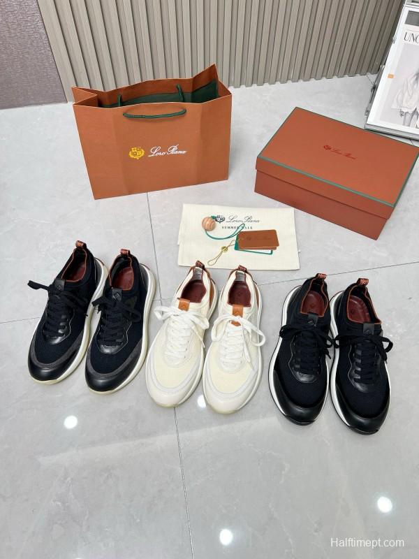2024 Men LP White Beige Mesh Leather Sneakers