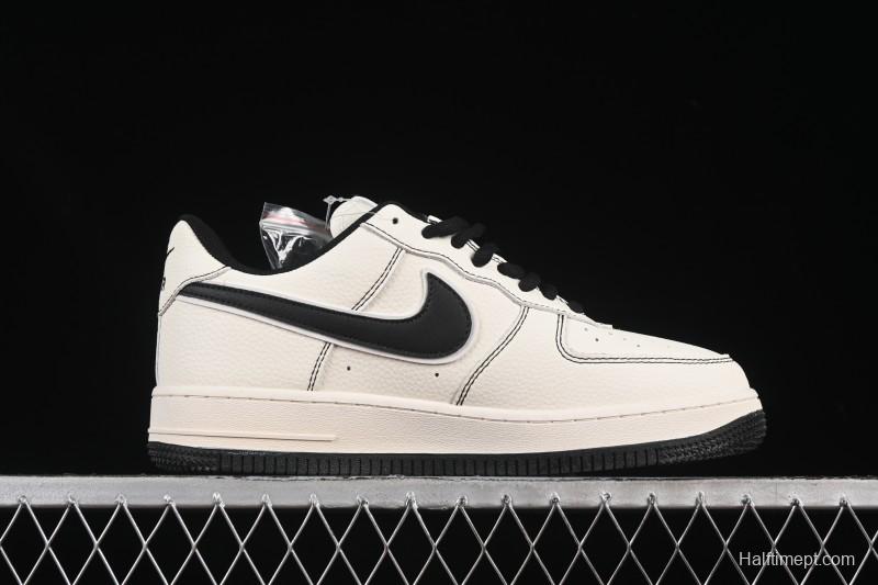 Nike Balenciaga Air Force 1'07 Low Collaboration Triple Swoosh Beige Black Casual Shoes - FR0538-090