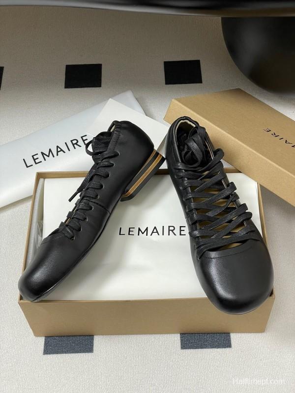 Lemaire 2025 SS Early Spring New Ballet Flats Derby Shoes Flat Sole Chunky Heel Single Shoes - KFY00310