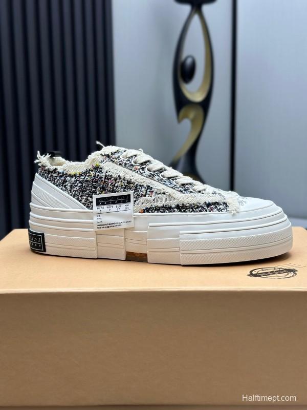 2025 Unisex XVESSEL White Black Canvas Plimsolls Vulcanized AS00260