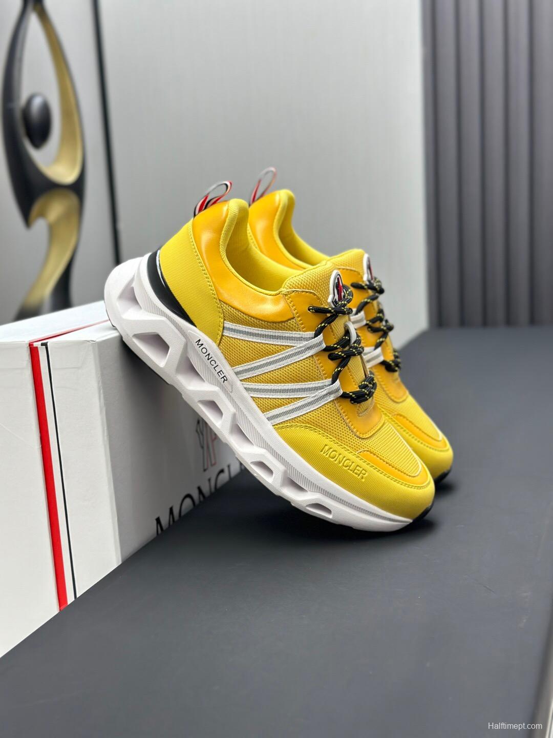 2025 Unisex Moncler Yellow Black White Cordura Gore-Tex Rubber Outdoor Running Shoes AS00390
