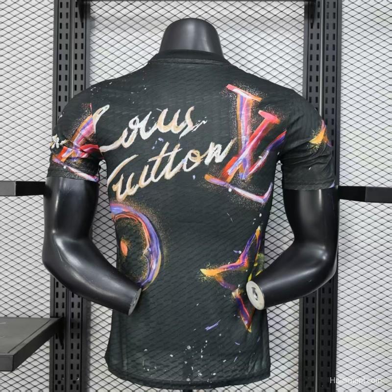 Player Version 25/26 Real Madrid Black with Colorful Abstract Art Pattern Jersey