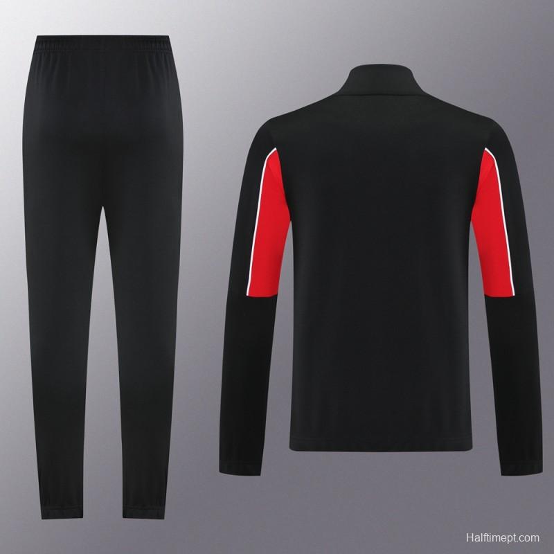 25/26 AC Milan Black/Red Full Zipper Jacket +Long Pants