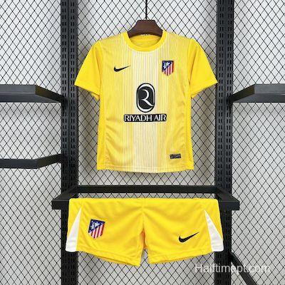 2025/26 Kids Atletico Madrid Yellow Goalkeeper Jersey
