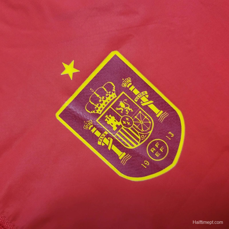 2025 Spain Jacket Red Windbreaker