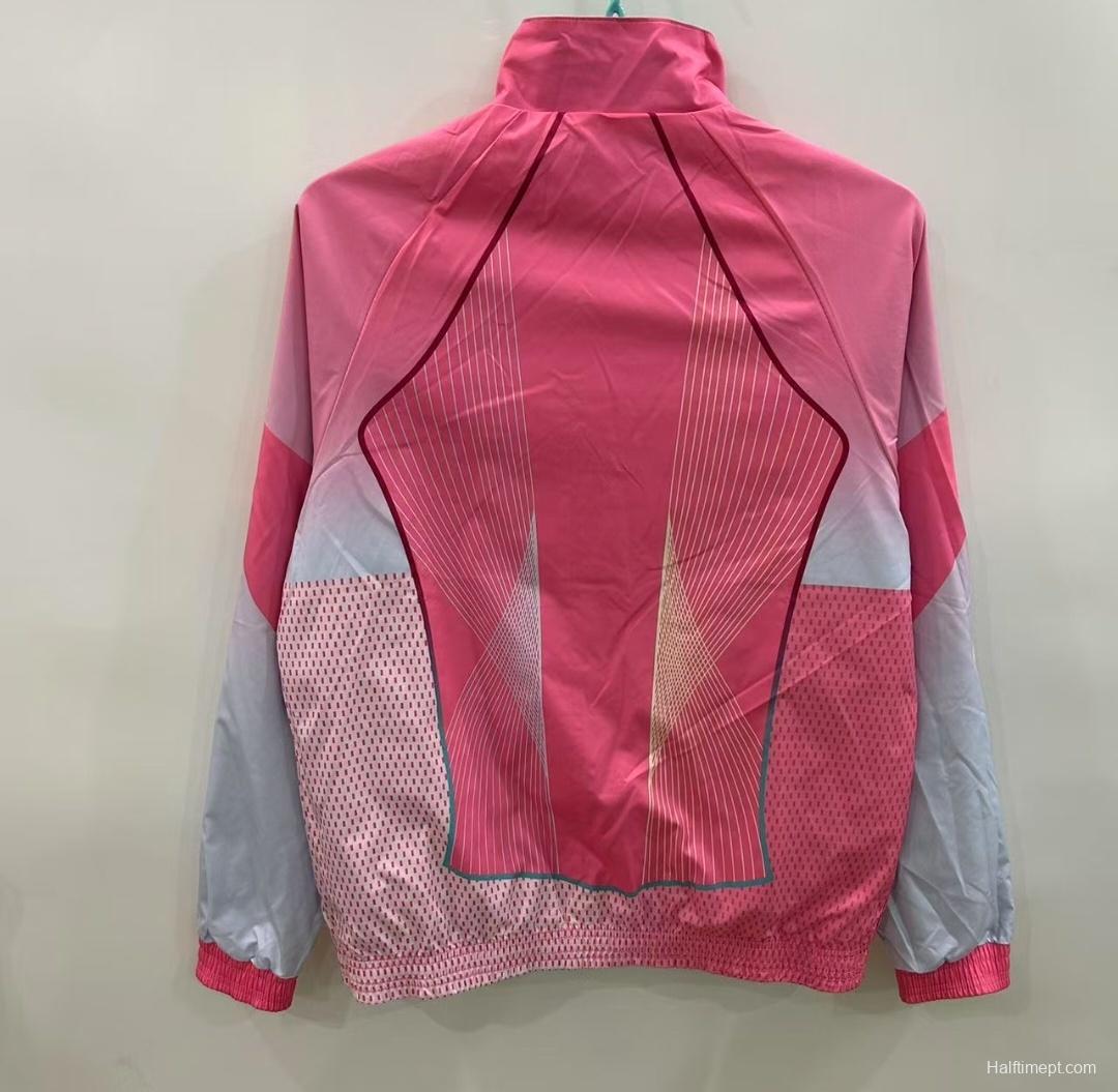 25/26 FC Barcelona Teal & Pink Training Windbreaker with Geometric Pattern