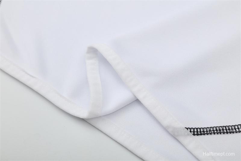 Retro 13/14 Real Madrid White Half Zipper Jacket+Long Pants