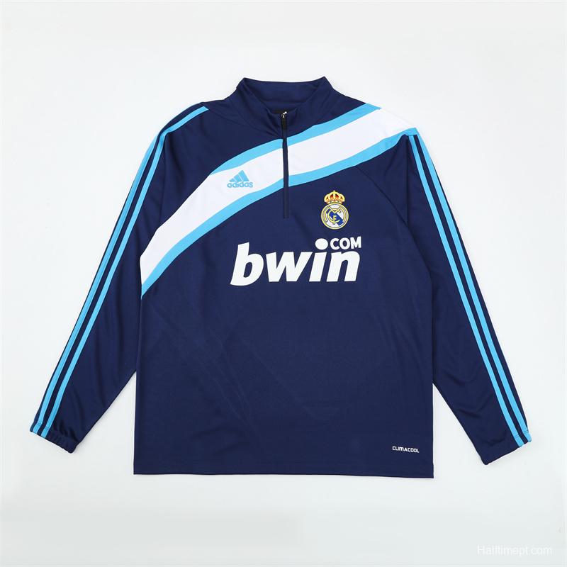 Retro 09/10 Real Madrid Royal Blue Half Zipper Jacket