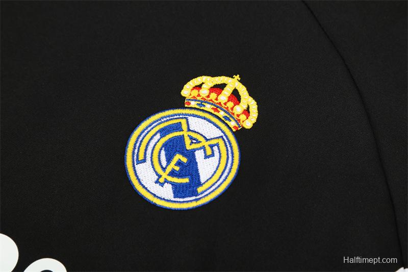 Retro 08/09 Real Madrid Black Half Zipper Jacket+Long Pants