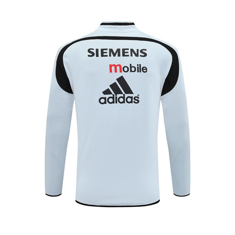 Retro 04/05 Real Madrid Light Grey Half Zipper Jacket+Long Pants