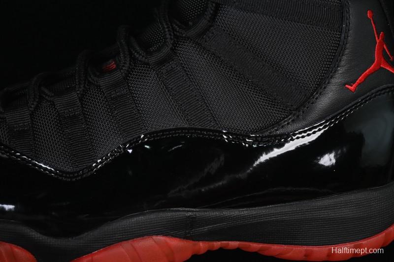 Nike Air Jordan 11 Retro Black Red Basketball Shoes - 378037-326