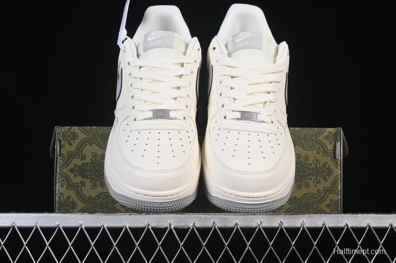 Nike Air Force 1 '07 Low Gucci Collaboration Ghost Face Beige Gray Casual Sneakers - QW5836-024