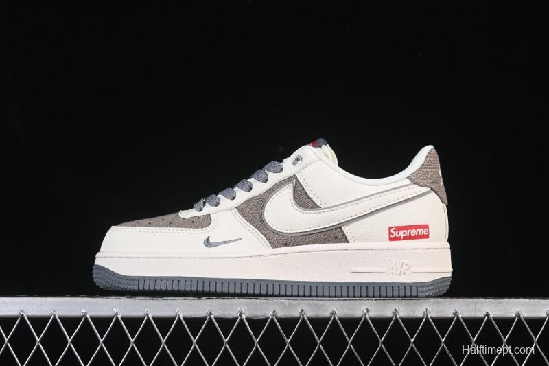 Nike Air Force 1 '07 Low Supreme Collaboration Beige Canvas Casual Sneakers - XX3168-210