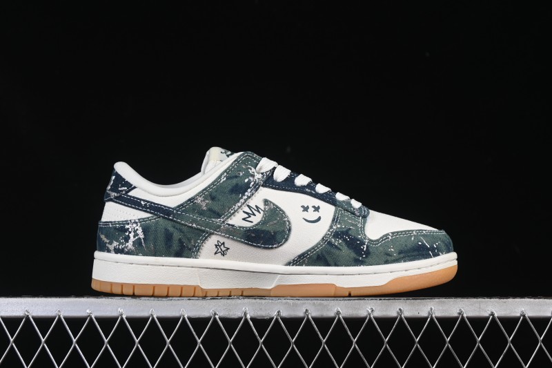 Nike SB Dunk Low Military Green Woven Custom Low-Top Casual Skate Shoes ...