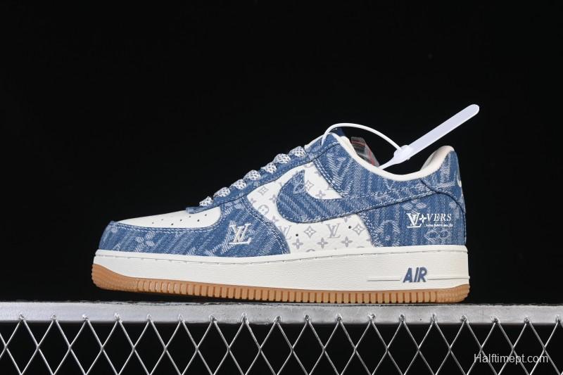 Nike Air Force 1'07 Low LV Collaboration White Denim Blue Casual Sneakers - YF9511-815