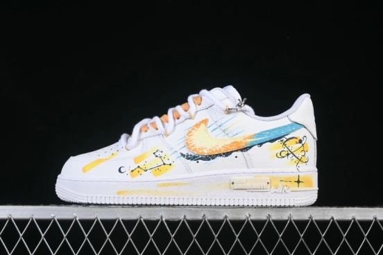 Nike Air Force 1 '07 Low Leo Hand-Painted Doodle Zodiac Series Low-Top Casual Sneakers - 723-822