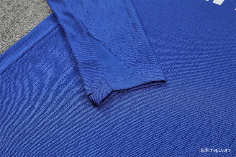 Player Version 25/26 Chelsea Color Blue T90 Half Zipper Jacket+Long Pants