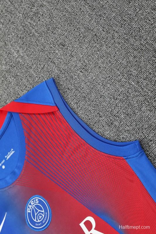 25/26 PSG Red/Blue Vest Jersey+Shorts