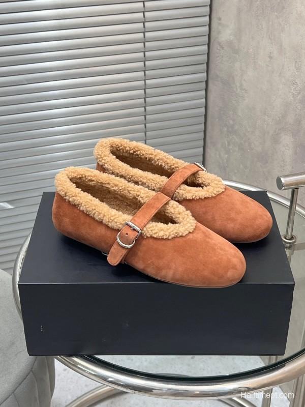 Alaia Fall/Winter 2025 Wool Mary Jane Ballet Flats - KFY00310