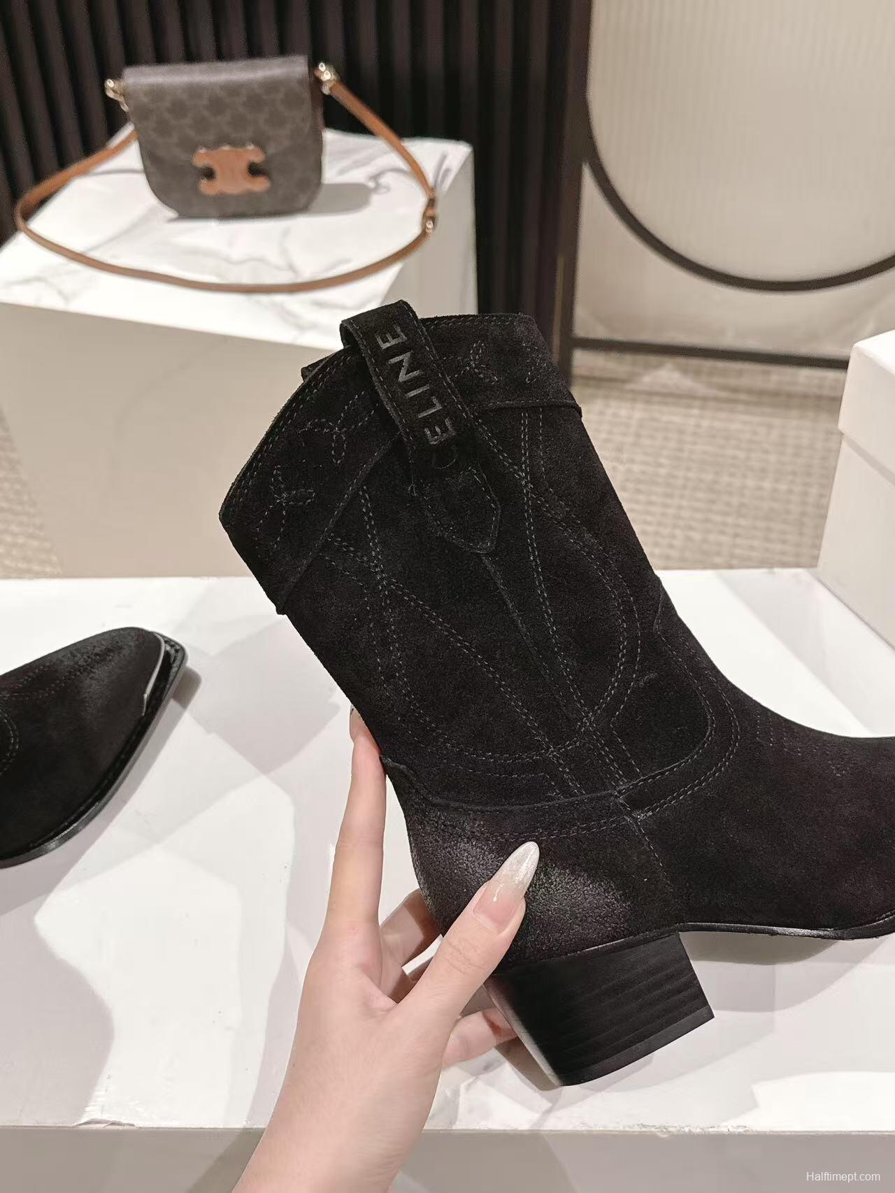 CELINE 2025 SS Fashion Boots with Arch of Triumph Logo - LY00440
