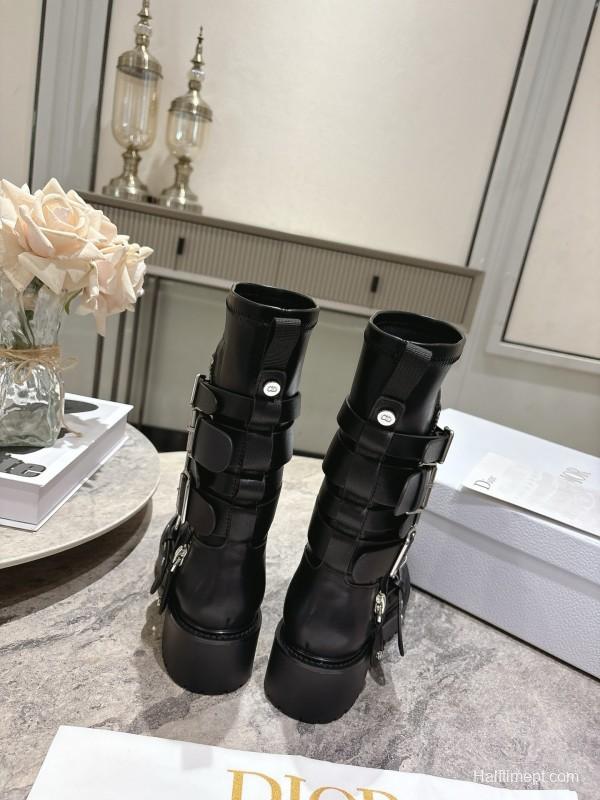 Dior 2025/SS Punk Style Strap Ankle Boots - KFY00470