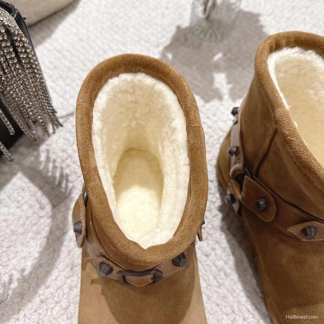 Balenciaga F022 Wool Short Boots Snow Boots - F022