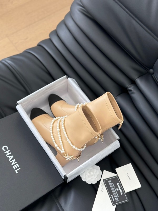 Chanel Pearl Collection Mary Jane Short Boots - LY00360
