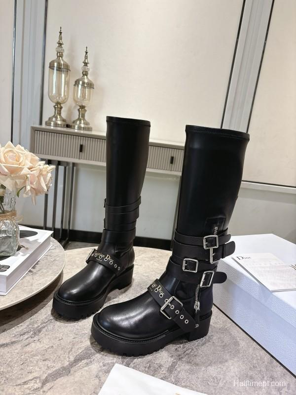 Dior Punk Style Strap Ankle Boots - KFY00470