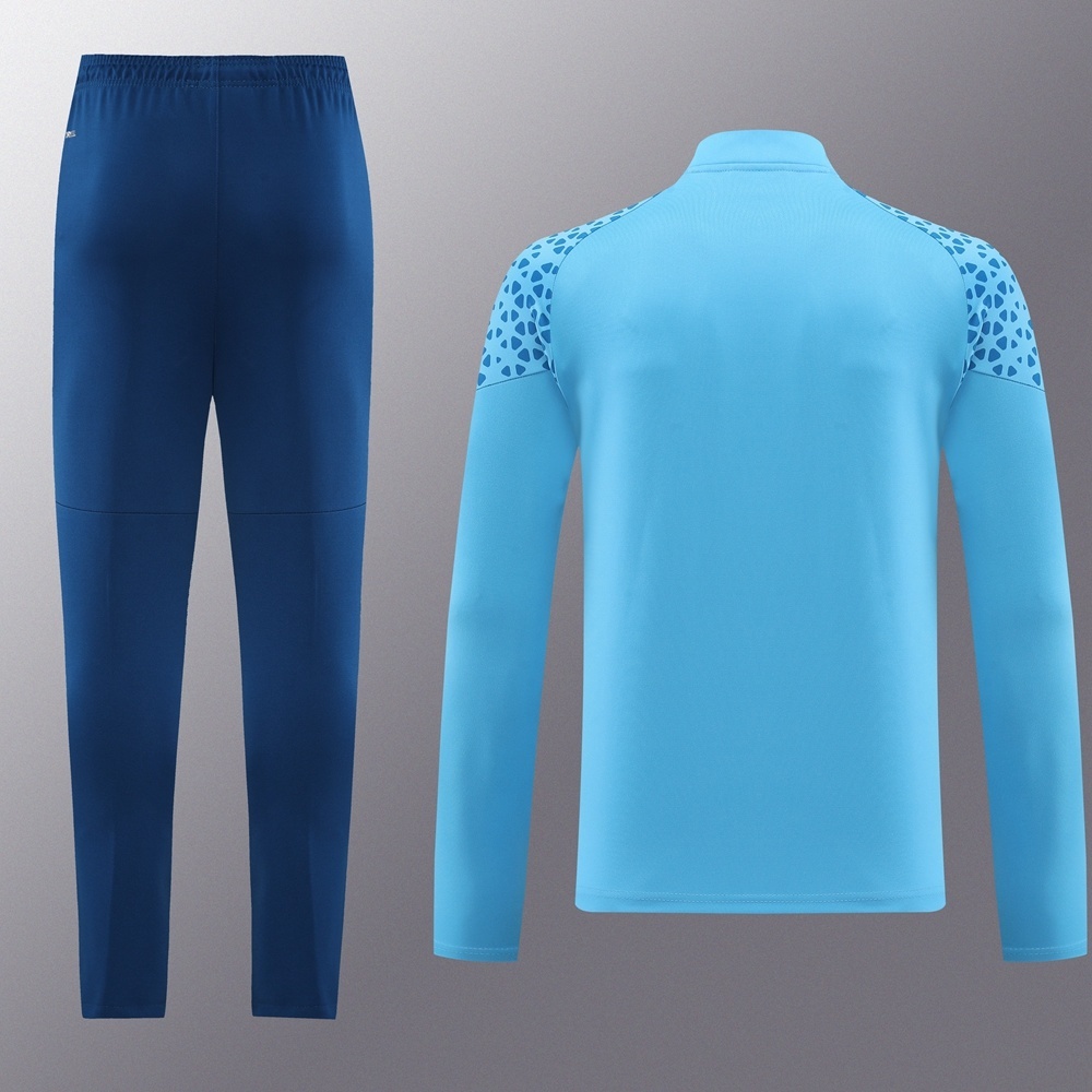 25/26  Manchester City Sky Blue Half Zipper Jacket+Long Pants