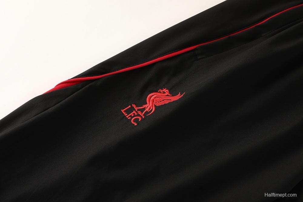 25/26 Liverpool Black S-2XL Half Zipper Jacket+Long Pants