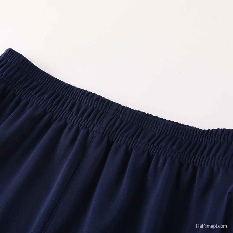 2025 France Royal Blue Half Zipper Jacket+Long Pants