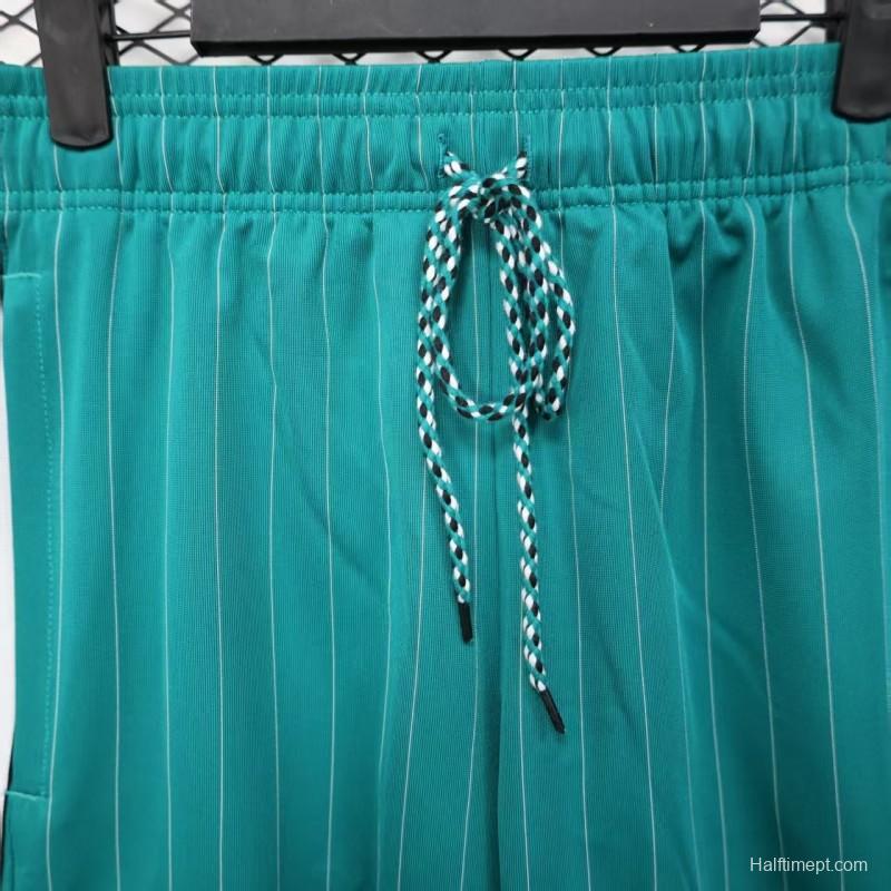 25/26 Liverpool Adidas Original Green with Teal Pinstripes Shorts