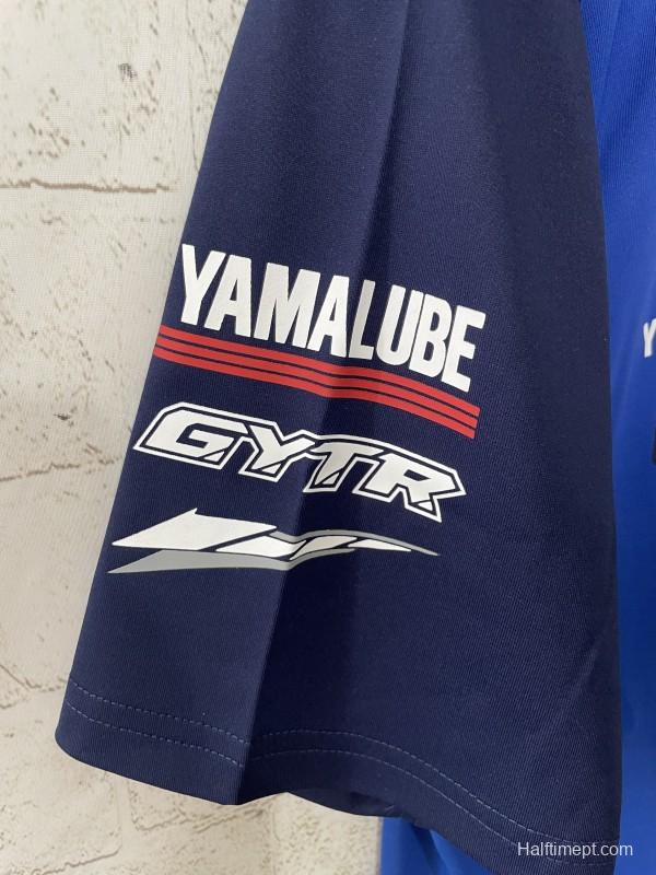 2025 F1 Yamaha Racing Team Blue and Navy Polo Jersey with Multiple Sponsors
