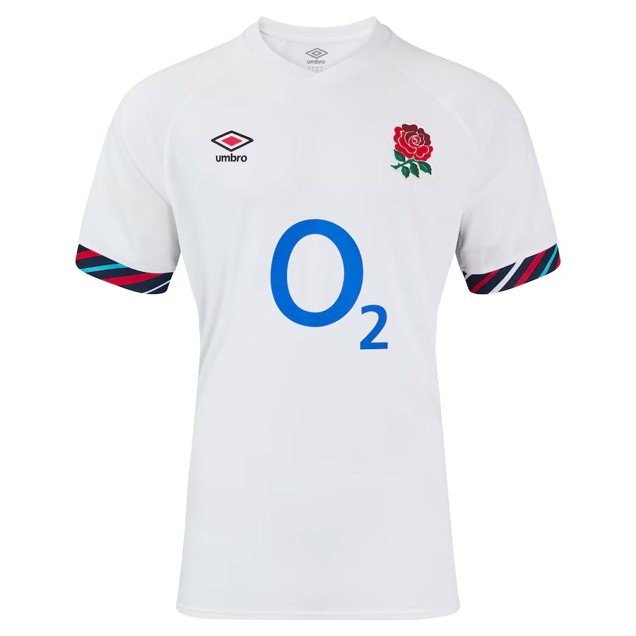 2025 England White with Diagonal Stripe Pattern Home Jersey