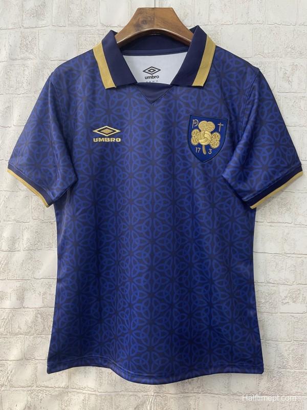 2025 Ireland Blue with Gold Trim and Geometric Pattern Jersey