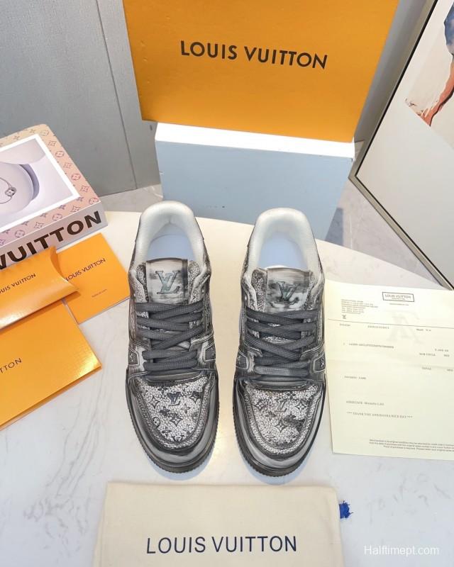 LV Trainer Basketball Series Washed Canvas Sneakers - LY00430