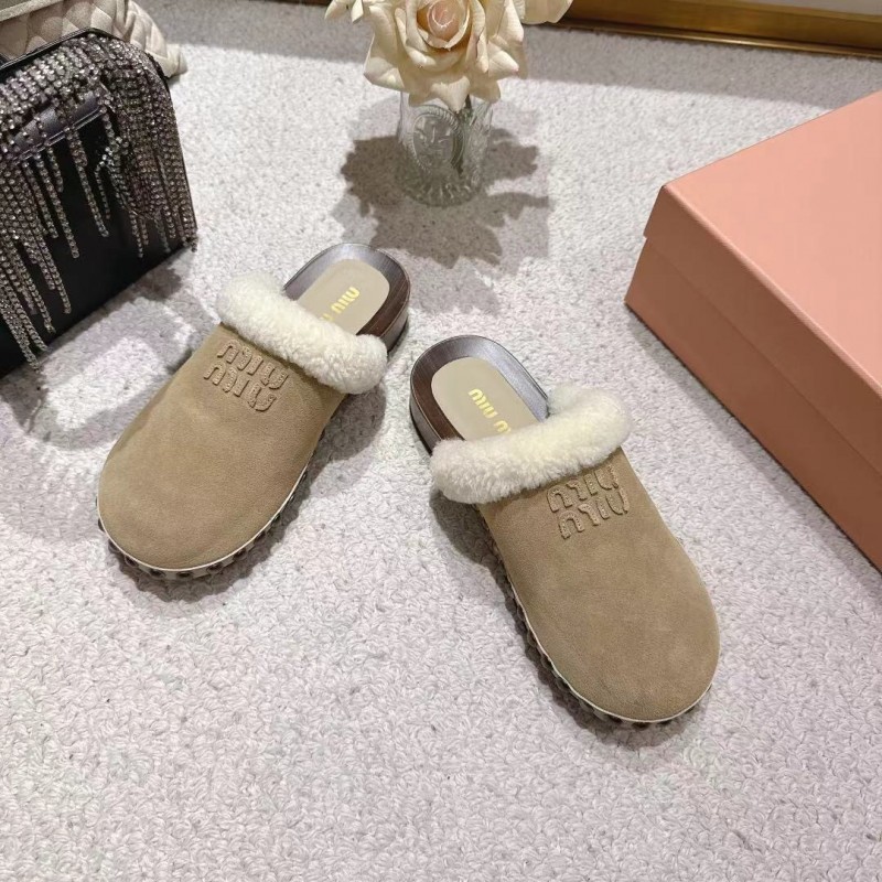 Miu Miu Cotton Shoes Sandals 2025 SS New Season Unique Wiping Craft - LY00260