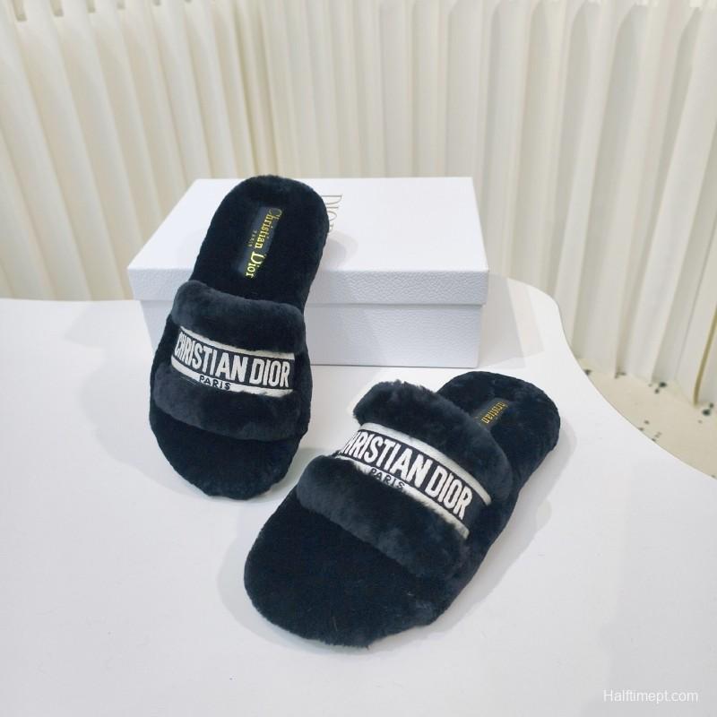 Dior Metal Buckle Wool Slippers Series - 2025SS