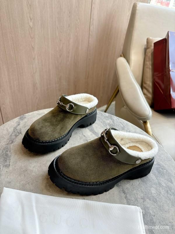 Hermès Teddy Wool H Slippers Flat Sole Fur Slides - LY00260/230