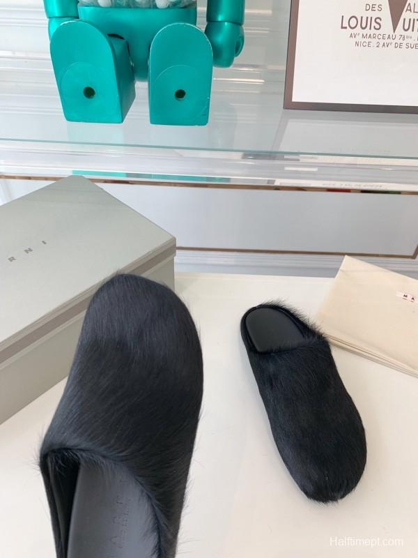 Marni 2025/SS Mule Shoes with Pony Hair - LY00