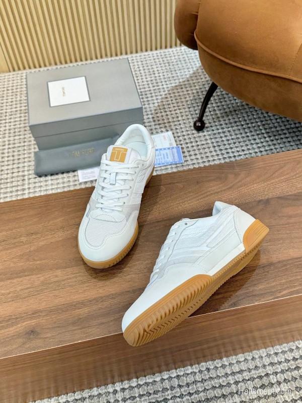 Tom Ford 2025 SS Casual Sneakers with Classic Color Blocking and Imported Leather Insole - AS00350