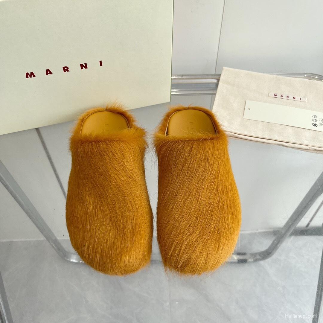 Marni 2025/SS Mule Shoes with Pony Hair - LY00