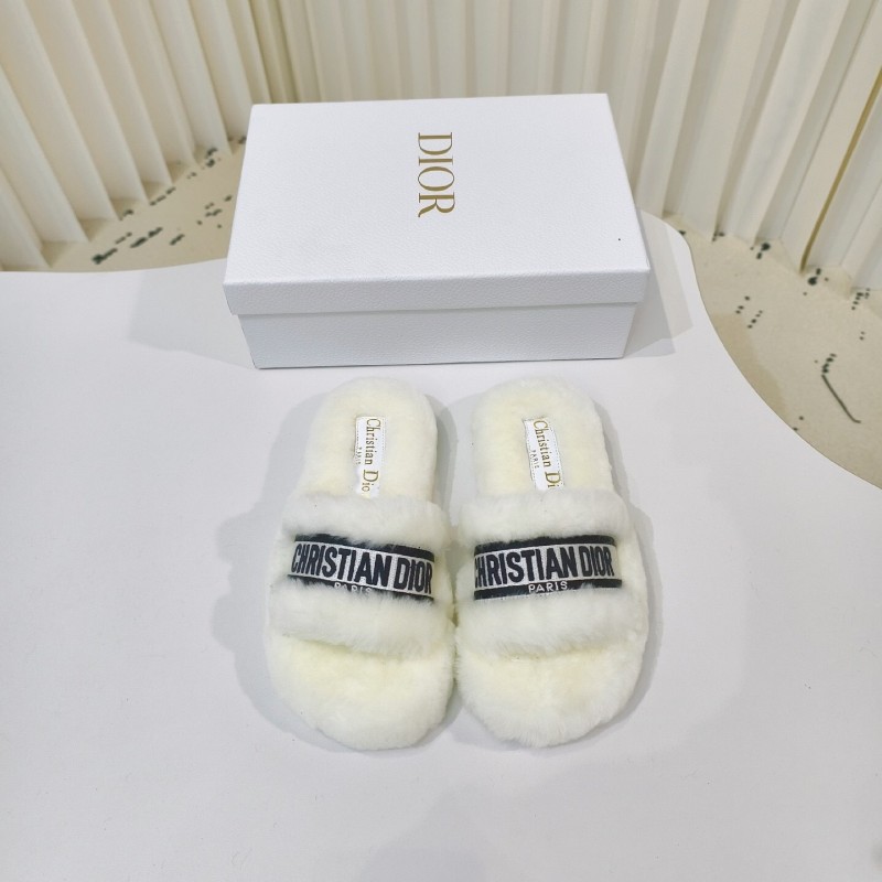 Dior Metal Buckle Wool Slippers Collection - LY00280